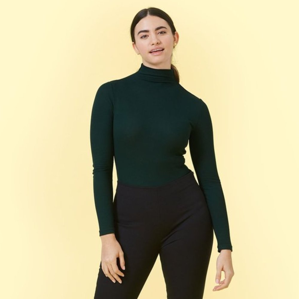 Summersalt Green Mockneck Bodysuit (Moss)